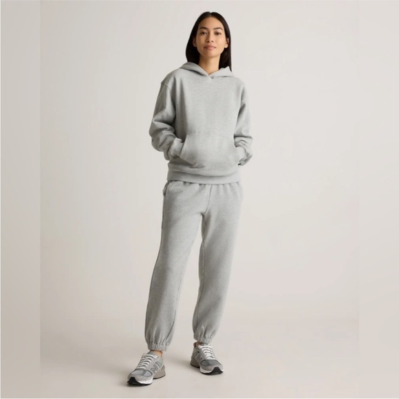 Quince Women's Organic Heavyweight Fleece Boyfriend Sweatpants Medium Grey Gray - Picture 4 of 13